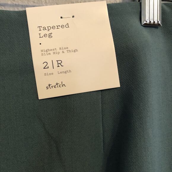 A New Day Smoked Turquoise Tapered Leg High Rise Slim Pants 2R Pockets Trousers - Picture 9 of 10